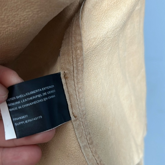 Mixit Suede Leather fringe jacket tan size large vintage - Picture 15 of 17